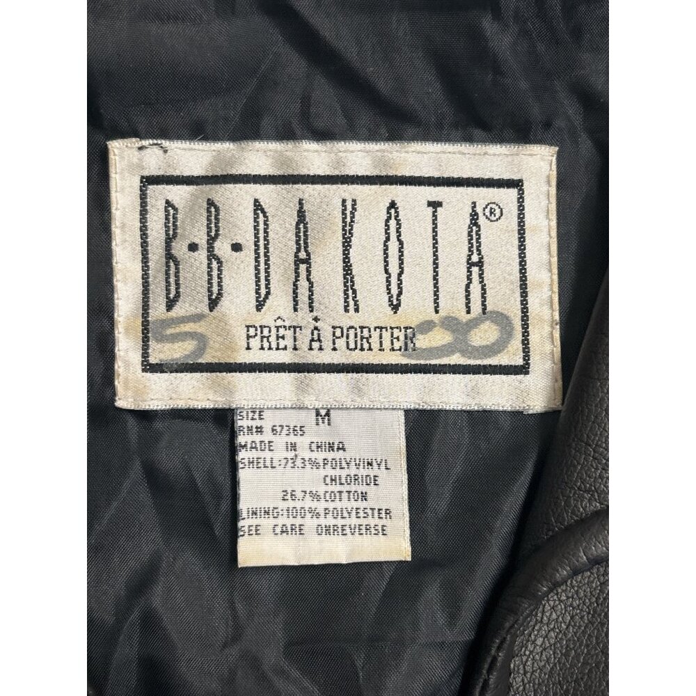 BB Dakota Black Faux Leather Cropped Moto Jacket Women’s Medium – Retro Western - Picture 3 of 5